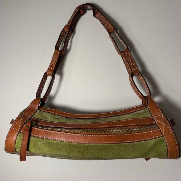 Vintage Kate Spade Green Suede Leather Shoulder Bag - Picture 5 of 12